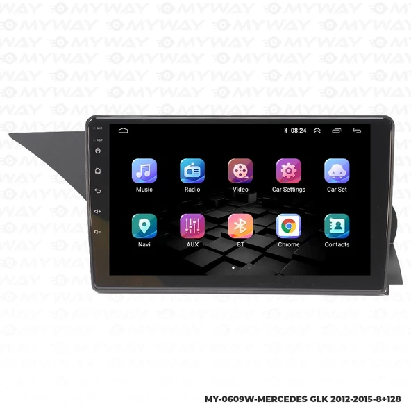 Araç Multimedya Mercedes Glk Android 12 Carplay 4Gb Ram + 64Gb Hdd Navigasyon Ekran MYW - 7