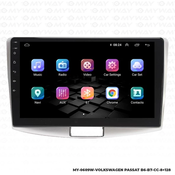 Araç Multimedya Volkswagen Passat B6 Android 12 Carplay 4Gb Ram + 64Gb Hdd Navigasyon Ekran MYW - Resim 7