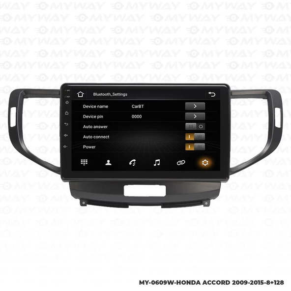 Araç Multimedya Honda Accord Android 12 Carplay 4Gb Ram + 64Gb Hdd 2009-2015 Navigasyon Ekran MYW - Resim 3
