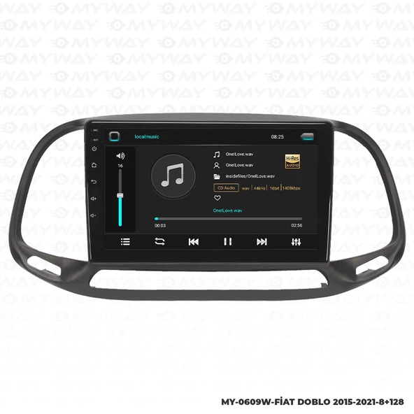 Araç Multimedya Fiat Doblo Android 12 Carplay 4Gb Ram + 64Gb Hdd 2015-2021 Navigasyon Ekran MYW - 2