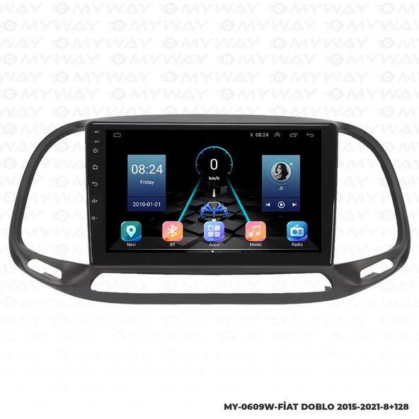 Araç Multimedya Fiat Doblo Android 12 Carplay 4Gb Ram + 64Gb Hdd 2015-2021 Navigasyon Ekran MYW - 7