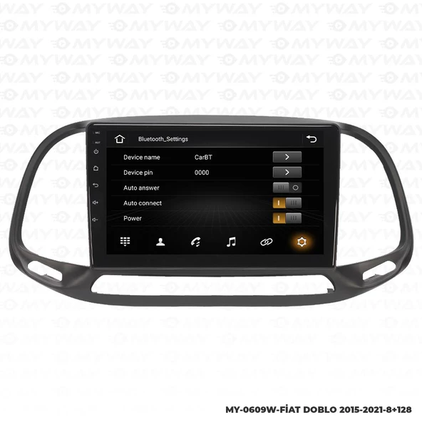 Araç Multimedya Fiat Doblo Android 12 Carplay 4Gb Ram + 64Gb Hdd 2015-2021 Navigasyon Ekran MYW - 3