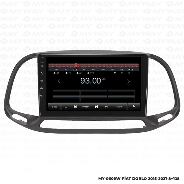 Araç Multimedya Fiat Doblo Android 12 Carplay 4Gb Ram + 64Gb Hdd 2015-2021 Navigasyon Ekran MYW - 4