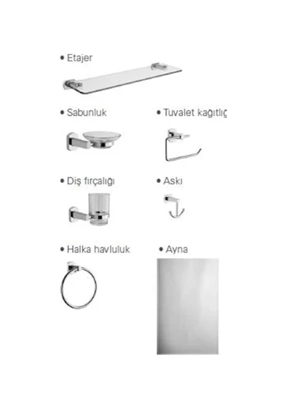 VitrA Easy A44965 Aksesuar Seti , 7 parça - Resim 2