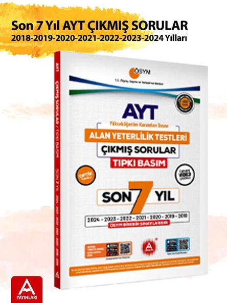 Son 7 yıl AYT Çıkmış Sorular-Tıpkı Basım-Bire Bir ÖSYM-Tamamı Video Çözümlü - 2