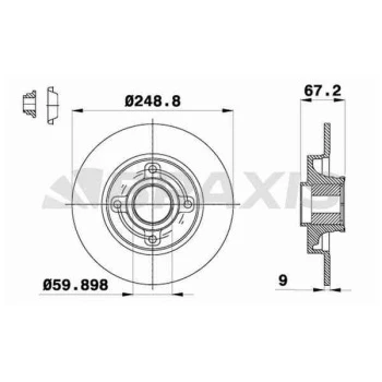 ARKA FREN DISK AYNASI C4 P307 PORYALI RULMANLI1.4I 1.6HDI 1.6I 2.0HDI 2.0I ESPLI ARACLAR ICIN - BRAXIS AE0098