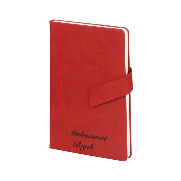 İsme Kişiye Özel Mıknatıslı Termo Deri Çizgili Defter - 2