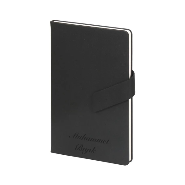 İsme Kişiye Özel Mıknatıslı Termo Deri Çizgili Defter - 3