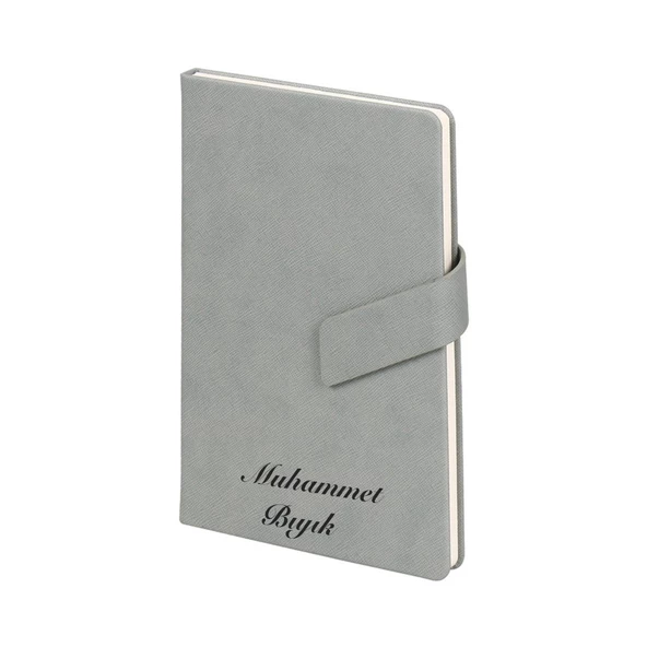 İsme Kişiye Özel Mıknatıslı Termo Deri Çizgili Defter - 5