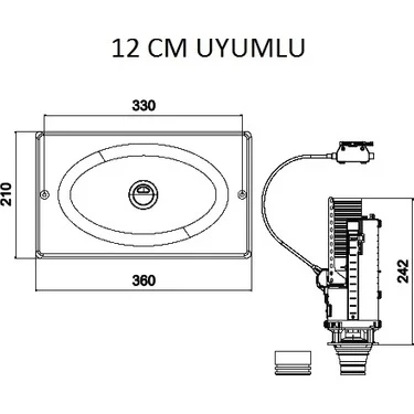 Tema Siamp Gömme Rezervuar Üniversal Değişim Kiti Parlak Krom 12 CM 15012 - 2