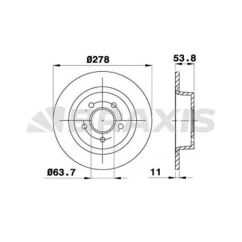 ARKA FREN DISK AYNASI CONNECT 1.8TDCI 02-13 ABSLI - BRAXIS AE0271