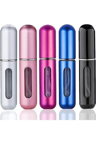Doldurulabilir Mini Cep Parfüm Şişesi 1 Adet Siyah - 5