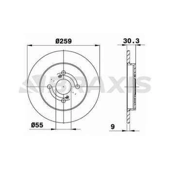 ARKA FREN DISK AYNASI DUZ YARIS II 06-11 260X4 - BRAXIS AE0327