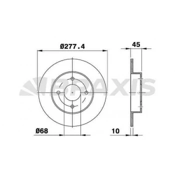 ARKA FREN DISK AYNASI DUZ NISSAN PRIMERA P11 1.6 2.0 96-02 278X4 - BRAXIS AE0420