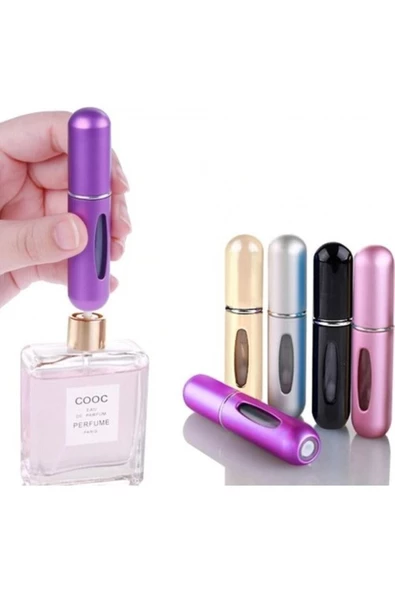 Doldurulabilir Mini Cep Parfüm Şişesi 1 Adet Gold - 2
