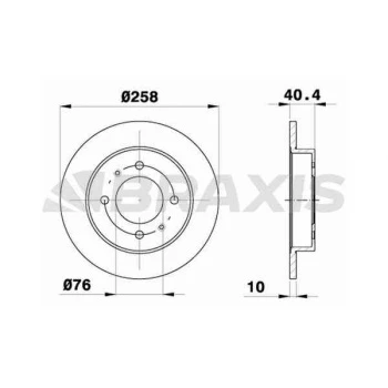 ARKA FREN DISK AYNASI HYUNDAI ELANTRA 1.6 1.8 2.0 00-06 LANTRA 90-95 258X4 - BRAXIS AE0464