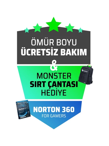 Monster Abra A7 V14.4.2 Intel Core i5 13500H 32 GB RAM 1 TB SSD 6 GB RTX 3050 FreeDOS 17,3" FHD 144 Hz Oyun Bilgisayarı - Resim 6