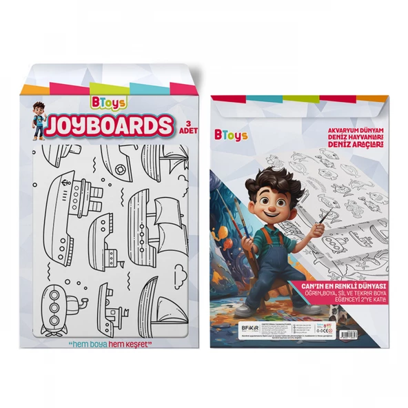 BToys Joyboards Akvaryum Dünyam, Deniz Hayvanları, Deniz Araçları 3 Adet - 2