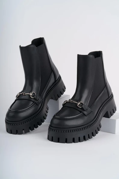 Muggo VESPER Garantili Tokalı Kalın Taban Kadın Chelsea Bot - 2