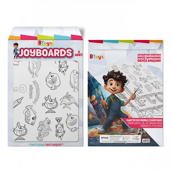 BToys Joyboards Akvaryum Dünyam, Deniz Hayvanları, Deniz Araçları 3 Adet