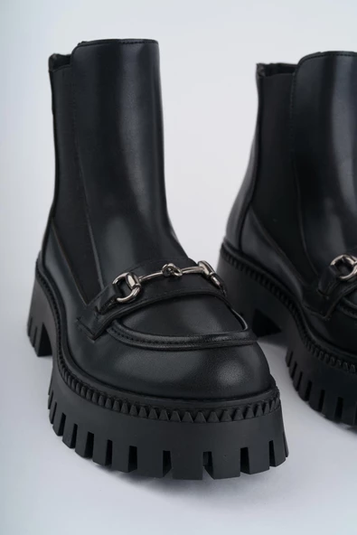 Muggo VESPER Garantili Tokalı Kalın Taban Kadın Chelsea Bot - 5