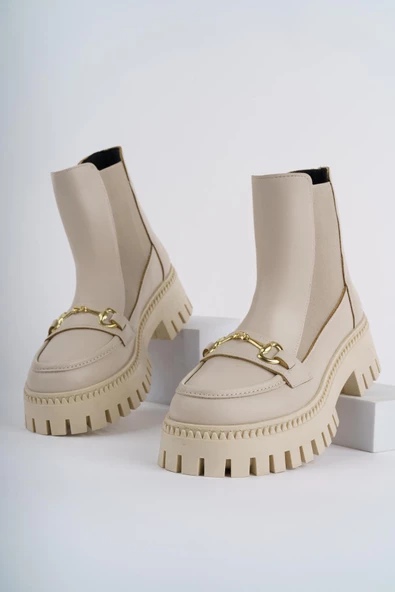 Muggo VESPER Garantili Tokalı Kalın Taban Kadın Chelsea Bot - 11