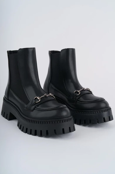 Muggo VESPER Garantili Tokalı Kalın Taban Kadın Chelsea Bot - 3