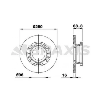 ARKA FREN DISK AYNASI TRANSIT V347 2.2TDCI 06-14 ONDEN CEKER - BRAXIS AE0210