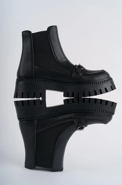 Muggo VESPER Garantili Tokalı Kalın Taban Kadın Chelsea Bot - 6