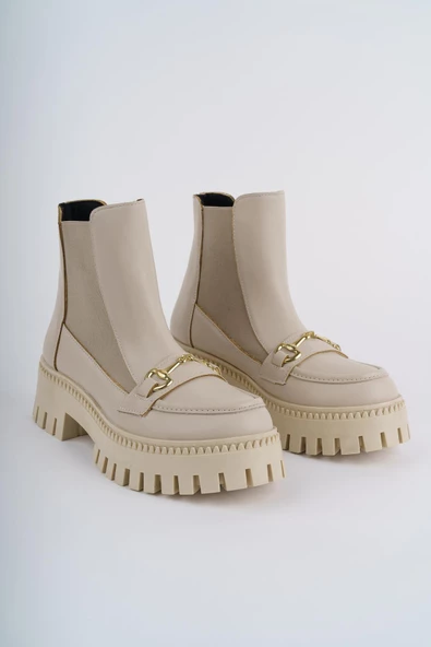 Muggo VESPER Garantili Tokalı Kalın Taban Kadın Chelsea Bot - 12