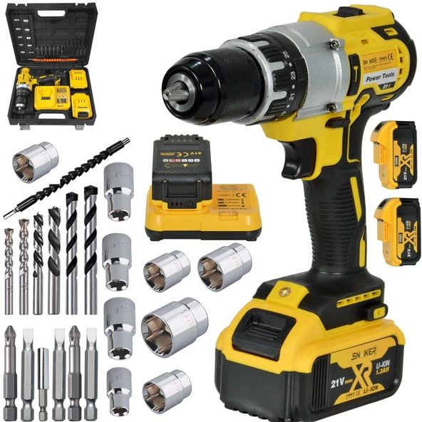 SNAİKER Yeni Seri DARBELİ13mm 21v 1.3a akülü vidalama - 2