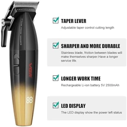 VGR saç kesme profesyonel saç düzeltici elektrikli kesme akülü saç kesme makinesi 9000RPM giyotin Clipper erkekler için V-003 - 9