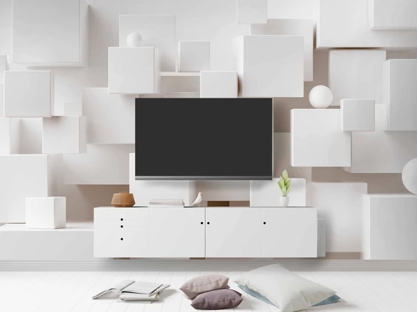 3 Boyutlu Kare Şeklinde Duvar Kağıdı Baskı - Resim 3