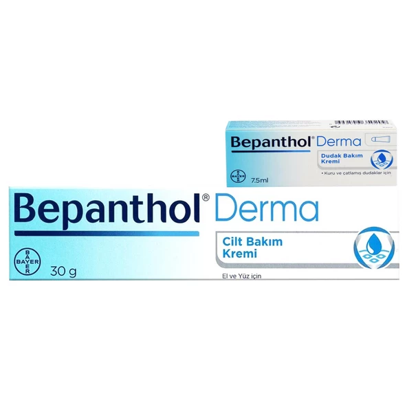 Bepanthol Derma Cilt Bakım Kremi 30 gr Ve Dudak Kremi 7.5 ml Tanışma Paketi