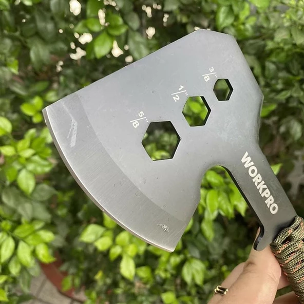 WORKPRO WP383002 250MM Çok Fonksiyonlu Kamp Baltası + Magnezyum Ateşleyici - 4