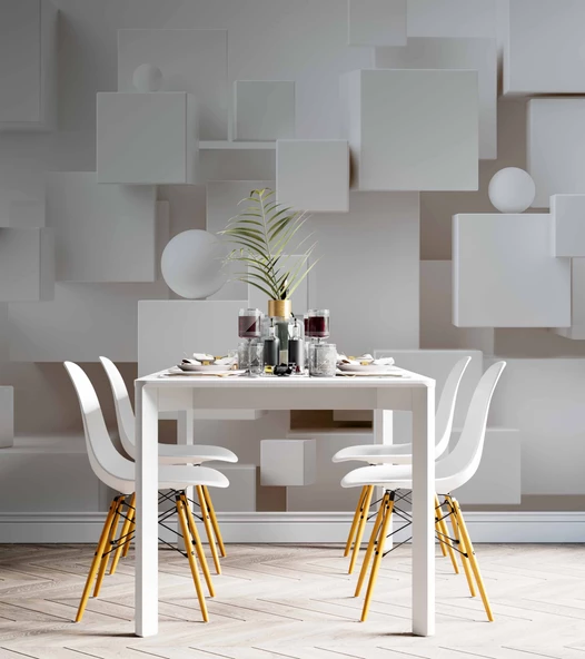 3 Boyutlu Kare Şeklinde Duvar Kağıdı Baskı - Resim 5