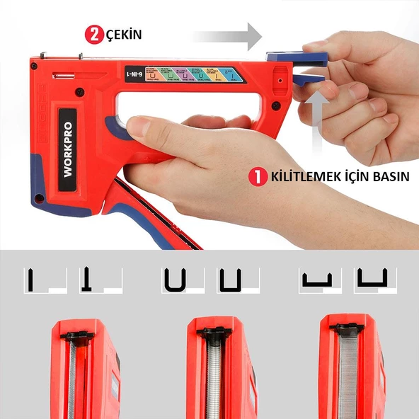 WORKPRO WP223002 6 IN 1 Profesyonel 6-14mm Mekanik Zımba ve 15mm Çivi Tabancası - 4