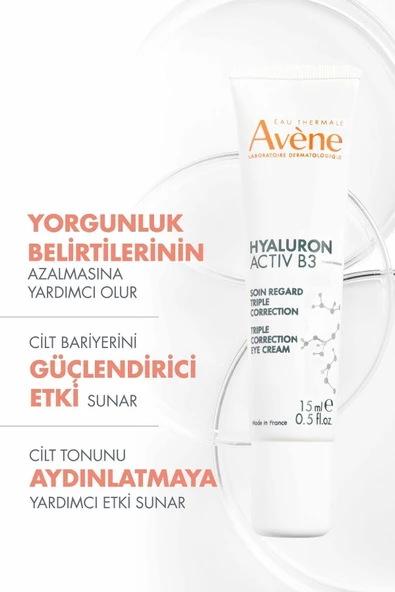 Hyaluronik Asit ve Niasinamid İçerikli Üç Etkili Göz Çevresi Bakım Kremi 15 ml - 2