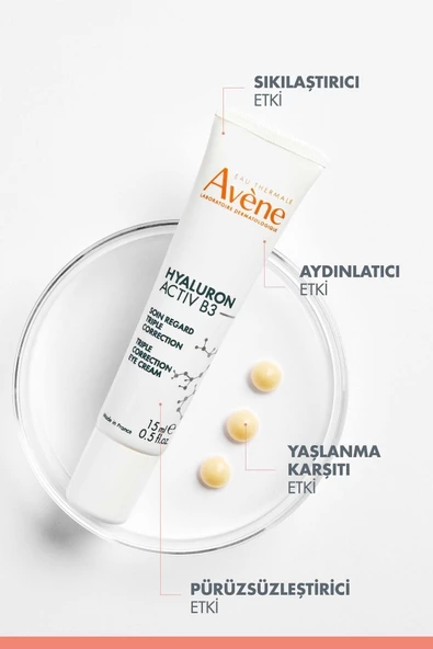 Hyaluronik Asit ve Niasinamid İçerikli Üç Etkili Göz Çevresi Bakım Kremi 15 ml - 3