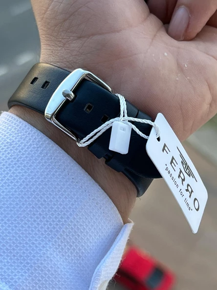 Ferro İç Fonksiyonları Aktif Deri Kordon 3 Atm Suya Dayanıklı Erkek Kol Saati EFM11146.LX - Resim 6