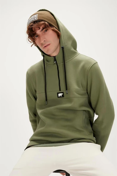 Bad Bear Defence Half-Zip Hoodie Erkek Sweatshirt - Resim 3