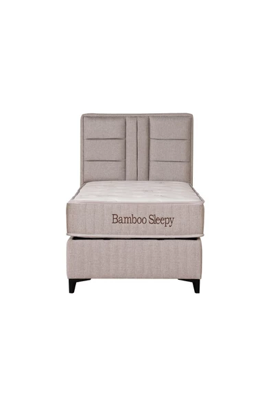Kilim Mobilya Bamboo Sleepy Sandıklı Baza Başlık Yatak Seti Bej 100X200 - Resim 2