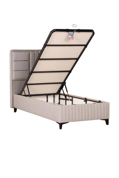 Kilim Mobilya Bamboo Sleepy Sandıklı Baza Başlık Yatak Seti Bej 90X190 - 6