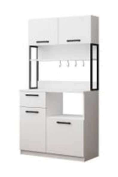 Mirobi Minas Çok Amaçlı Beyaz Airfry Dolabı Kahve Köşesi - 5