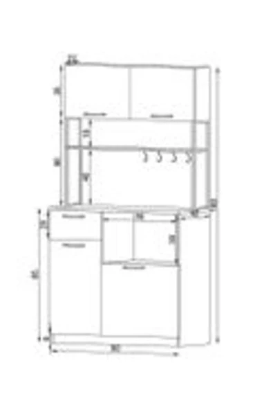 Mirobi Minas Çok Amaçlı Beyaz Airfry Dolabı Kahve Köşesi - 6