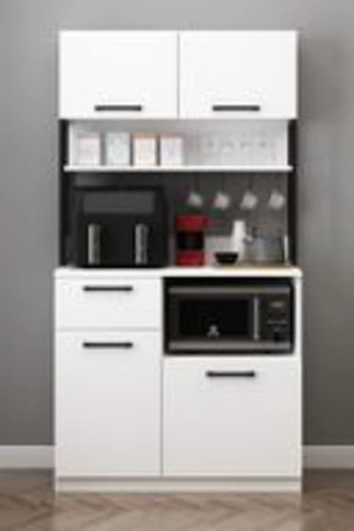 Mirobi Minas Çok Amaçlı Beyaz Airfry Dolabı Kahve Köşesi - 3