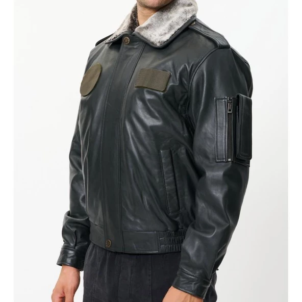 CAT3A Deri Pilot Montu Kül Siyahı YC - 9