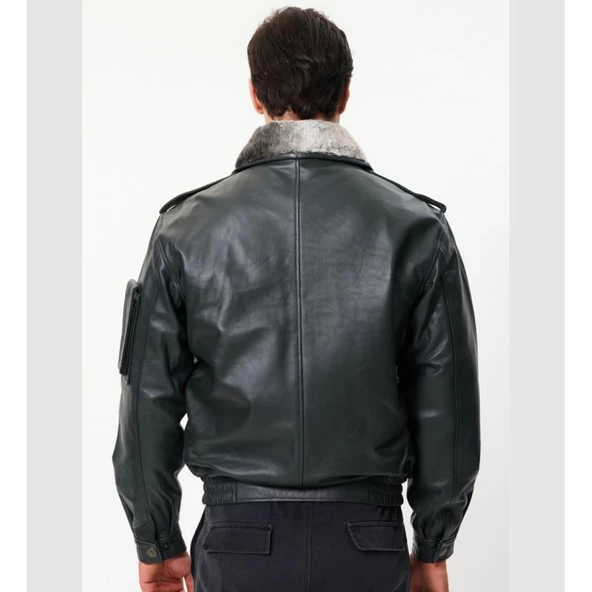 CAT3A Deri Pilot Montu Kül Siyahı YC - 5