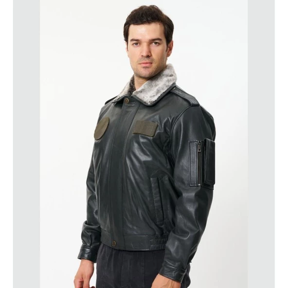 CAT3A Deri Pilot Montu Kül Siyahı YC - 4