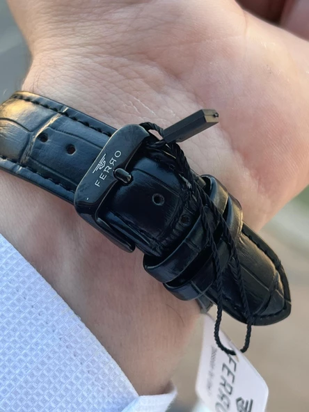 Ferro İç Fonksiyonları Aktif Deri Kordon 3 Atm Suya Dayanıklı Erkek Kol Saati EFM40125-SS - Resim 6